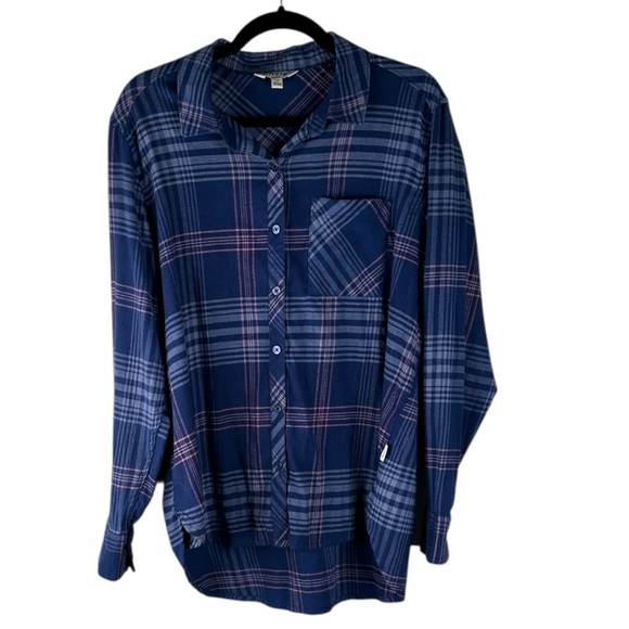 Orvis Women's Blue & Pink Plaid Fall Winter Casual Long Sleeve Button Down Top - Picture 2 of 7